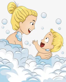 泡沫里的妈妈宝宝免抠