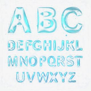 蓝色调水晶字母素材图片免抠