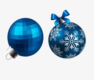 蓝色卡通装饰球免抠