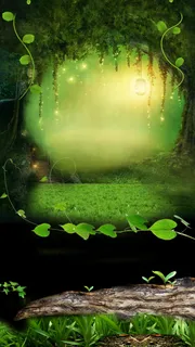 绿色田园风梦幻森林树叶H5图片素材高清 绿色田园风梦幻森林树叶H5图片素材高清