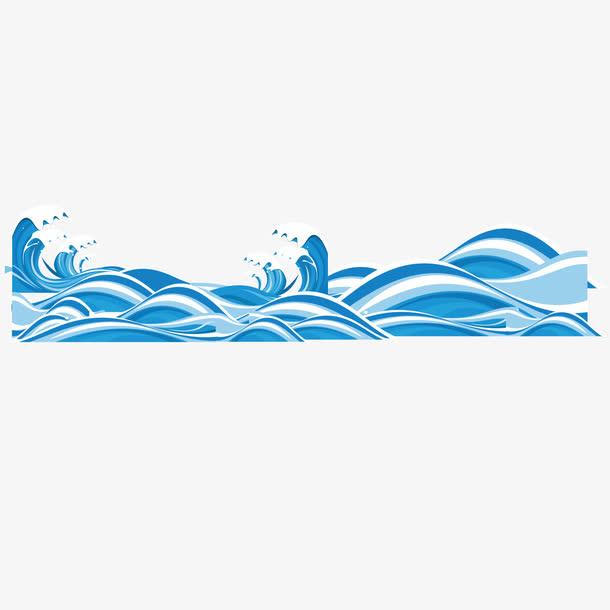 矢量海浪纹理蓝色渐变免抠