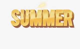 矢量手绘夏天立体字免抠