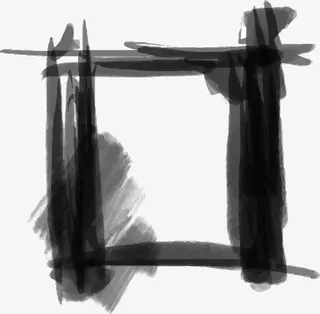 黑色水墨边框免抠