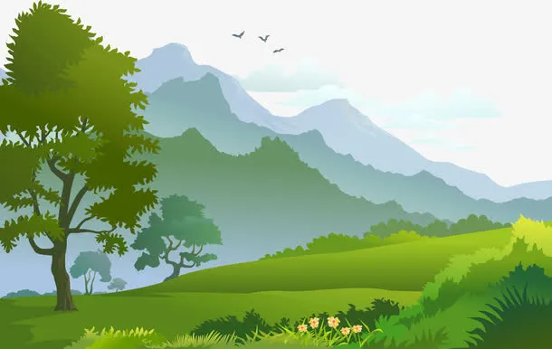 自然风景插画免抠
