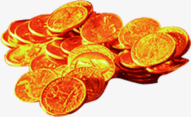 黄色金币招商海报免抠