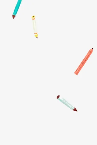 卡通飘舞的铅笔免抠