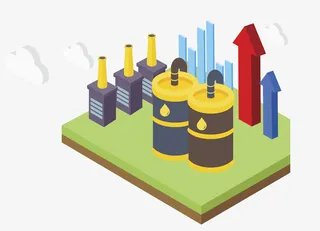 彩色化工厂效果图免抠