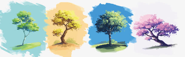 矢量四季树木免抠