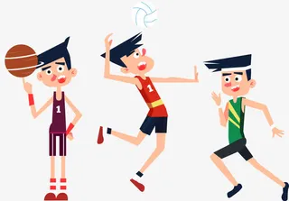 3款卡通奥运会男运动员矢量免抠