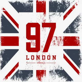 矢量数字97印花免抠