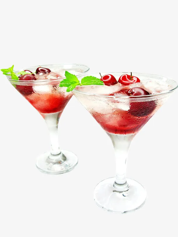 杯子里红樱桃冰沙免抠