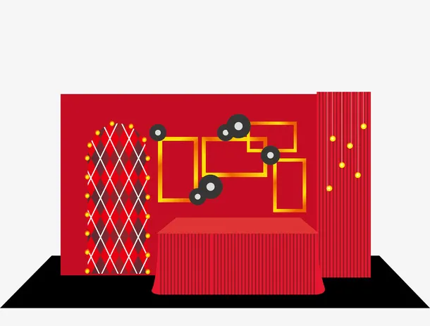 宴会红色背景签到台