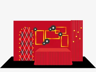 宴会红色背景签到台