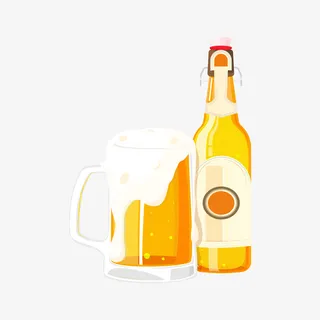 夏季啤酒凉爽卡通免抠