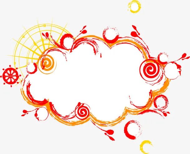 彩色爆炸对话框素材图免抠