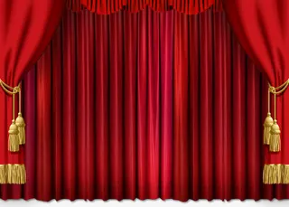 红色幕布海报背景免抠