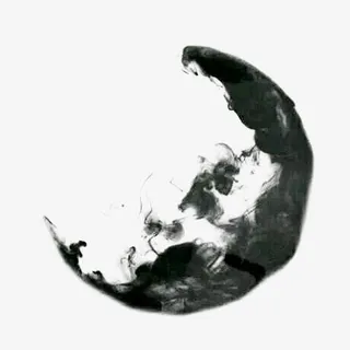 半圆形晕染墨迹免抠