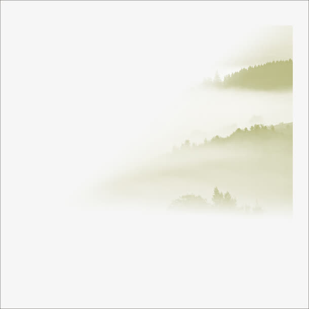重阳水墨山水画免抠