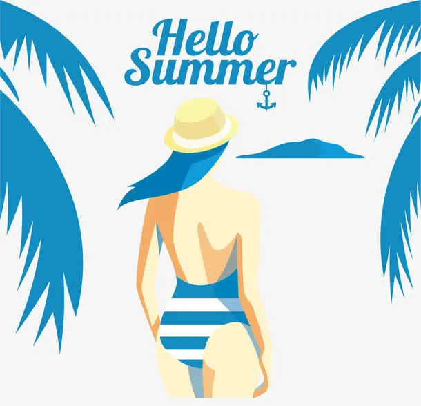 海边比基尼少女免抠