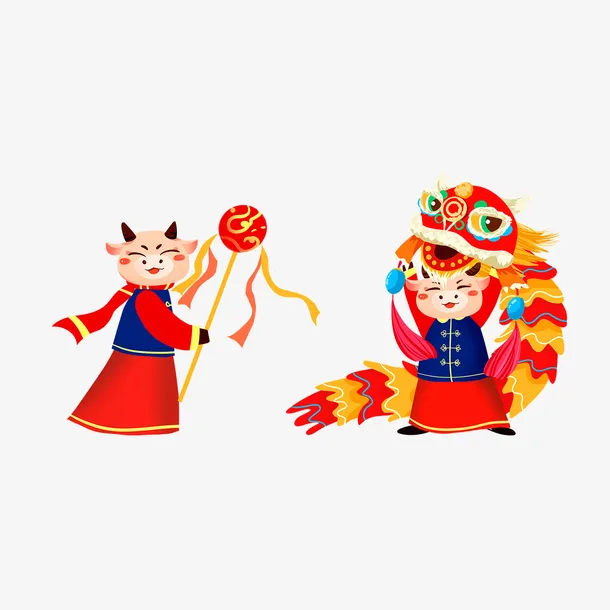 牛年卡通生肖元素图免抠