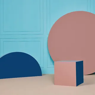 蓝色立体几何图形背景高清