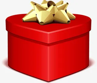 红色心形礼盒七夕免抠