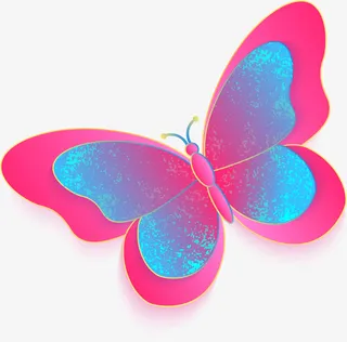 春天美丽多彩蝴蝶免抠