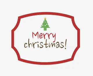 简约圣诞节艺术字免抠