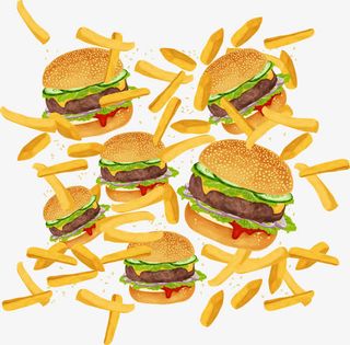 快餐食物漂浮素材免抠