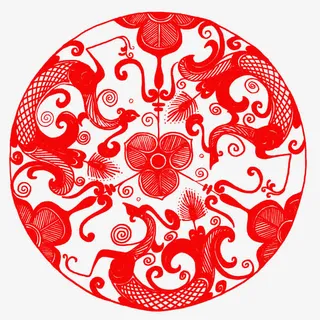 圆形活泼的云纹汉代花纹免抠