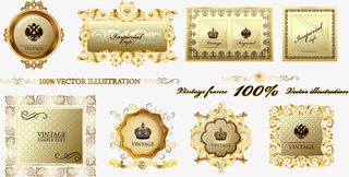 华丽欧式古典花纹边框矢量素材免抠