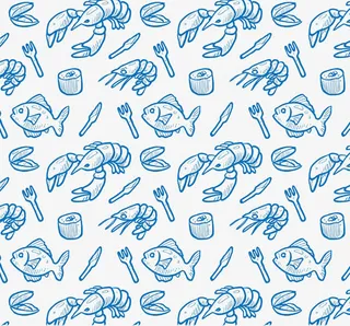 蓝色海鲜食品免抠