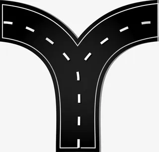 分叉路口路线1免抠