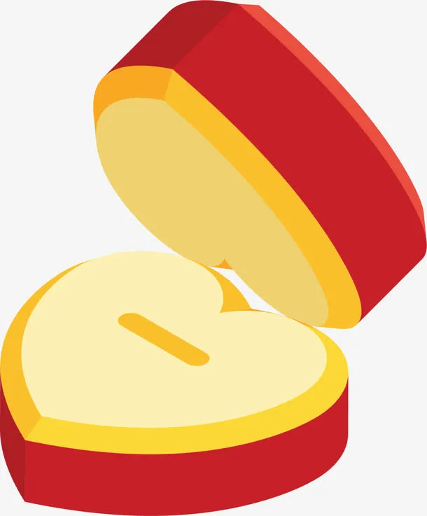 黄色卡通爱心礼盒免抠