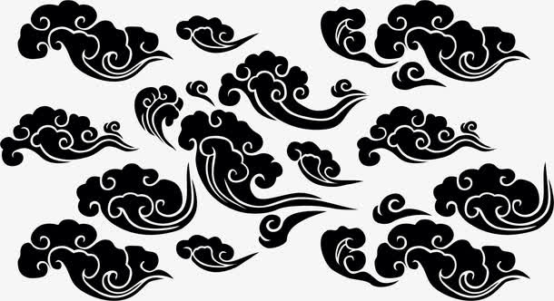 传统古典角花花纹素材免抠