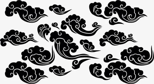 传统古典角花花纹素材免抠