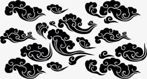 传统古典角花花纹素材免抠