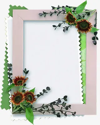 学校清新花朵边框设计装饰免抠