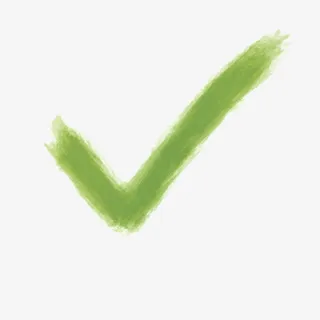 手绘绿色对勾免抠