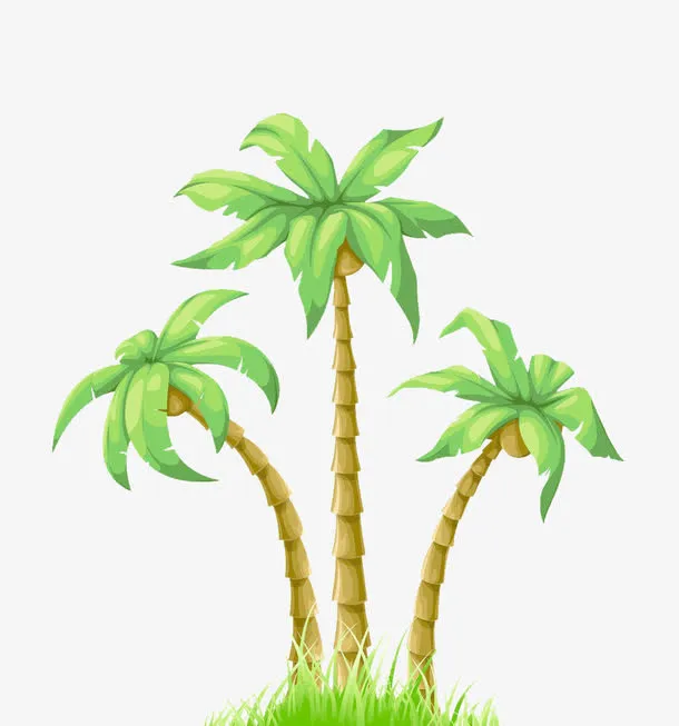 棕榈树夏季插图免抠