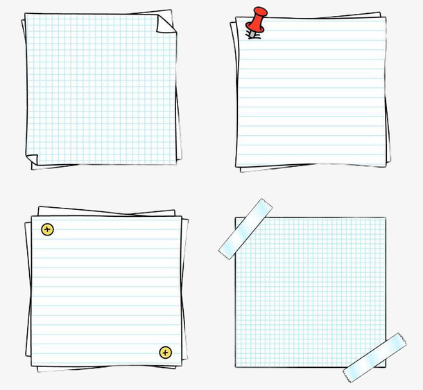 手绘蓝色几何便签贴纸免抠