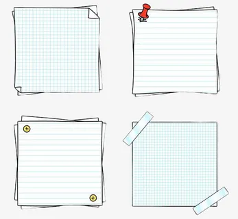 手绘蓝色几何便签贴纸免抠