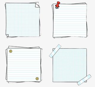 手绘蓝色几何便签贴纸免抠