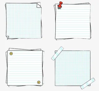 手绘蓝色几何便签贴纸免抠