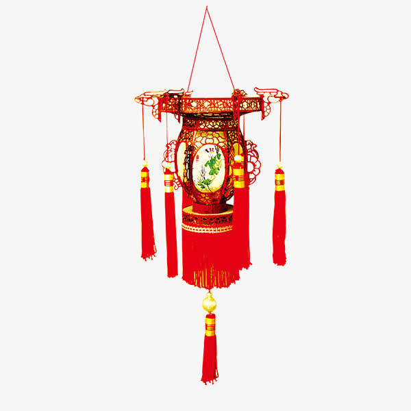 元宵元旦新年春节手工红灯笼免抠