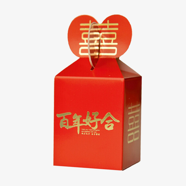 红色创意喜糖包装免抠