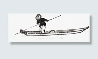 划船人物手绘水彩免抠