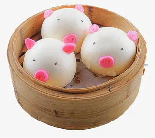 茶楼可爱小猪包免抠