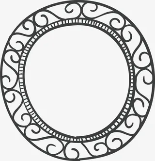 中秋节黑线框免抠