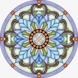 圆形窗花贴纸免抠